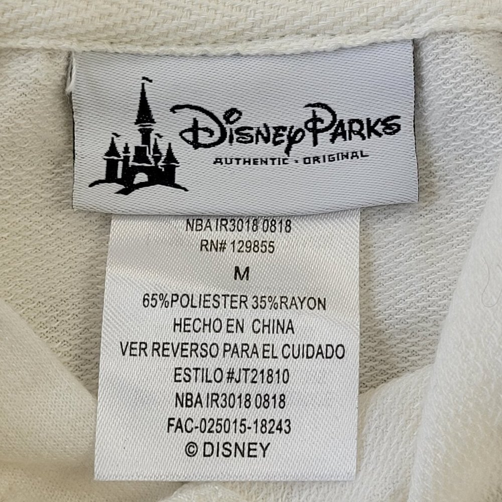 ✅ Disney Parks woman’s Minnie&Mickey hooded sweatshirt size M ivory white - Picture 9 of 10